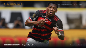 Gonzalo Plata celebrando su golazo con el Flamengo en el estadio Maracaná